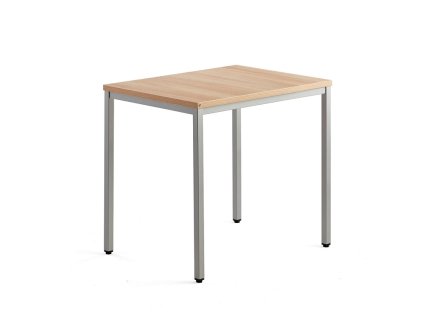 QBUS table, 800x600 mm, silver, oak