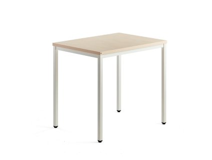 QBUS table, 800x600 mm, white, birch