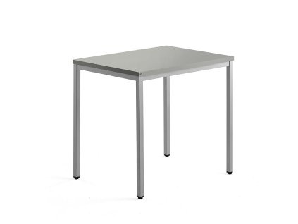 QBUS side table, 4 legs, 800x600 mm, silver frame, light gray