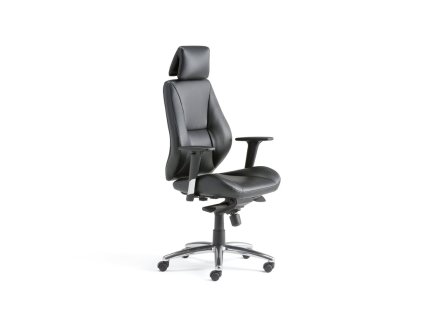 STIRLING office chair, high back, black leather