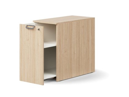 Zamykana szafka boczna QBUS lewa, 740x400x800 mm, dąb