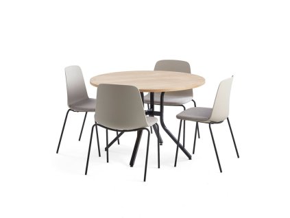 Furniture set: Various table + 4 gray Langford chairs