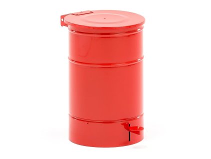 Pojemnik metalowy na odpady palne LISTON, 30 L, czerwony