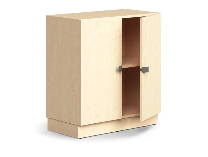QBUS cabinet, 1 shelf, with plinth, with handle, 868x800x420 mm, birch