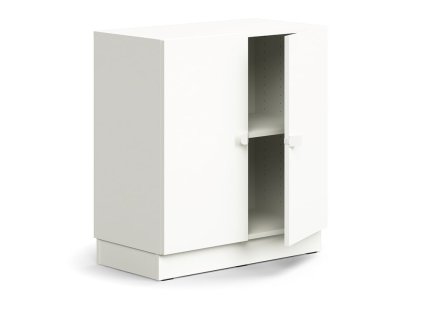 QBUS cabinet, 1 shelf, with plinth, with handle, 868x800x420 mm, white