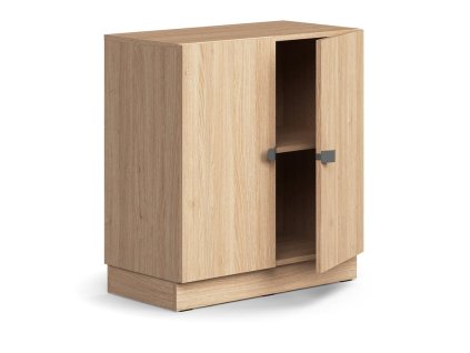 QBUS cabinet, 1 shelf, with plinth, with handle, 868x800x420 mm, oak