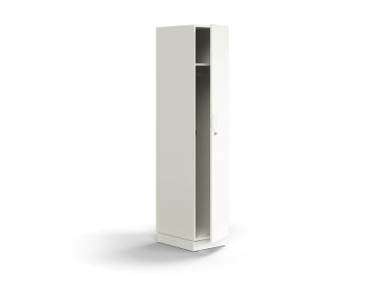 QBUS abschließbarer Kleiderschrank, mit Kleiderstange, mit Sockel, 2020x400x570 mm, weiß