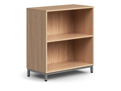 QBUS bookcase, 1 shelf, on legs, 868x800x400 mm, silver, oak