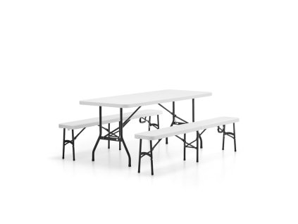 Set: 1 table 1830x760 mm + 2 folding benches