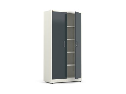 SWIFT metal office cabinet, 1950x990x450 mm, white/anthracite