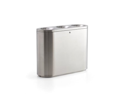 Abfallbehälter zur Abfallsortierung Clark, 3x48 L, Edelstahl