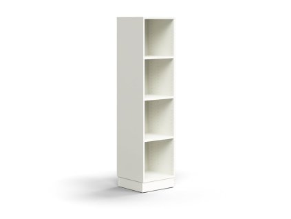 QBUS Bücherregal, 3 Regale, mit Sockel, 1636x400x400 mm, weiß