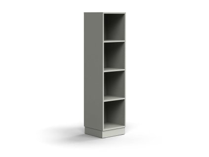QBUS bookcase, 3 shelves, with plinth, 1636x400x400 mm, light gray