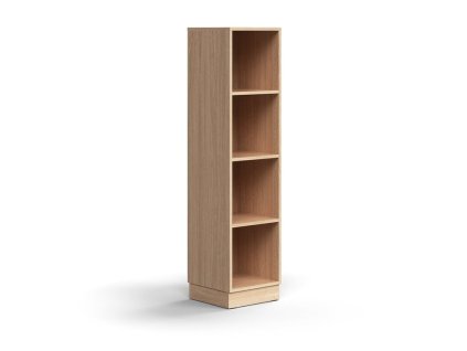 QBUS bookcase, 3 shelves, with plinth, 1636x400x400 mm, oak