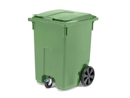 Abfallbehälter CLASSIC, auf Rollen, 370 L, grün