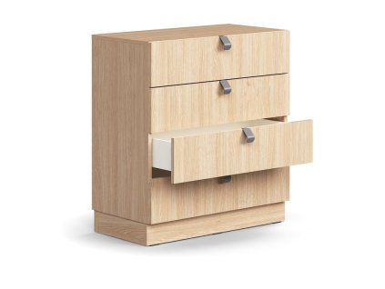 QBUS drawer container, with plinth, with handle, 868x800x400 mm, oak