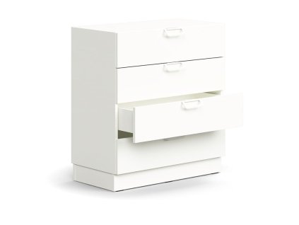 QBUS drawer container, with plinth, 868x800x400 mm, white