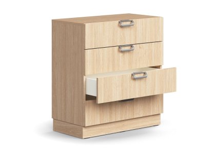 Kontener szufladowy QBUS, z cokołem, 868x800x400 mm, dąb