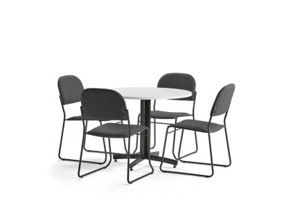 Set: stůl Sanna + 4 židle Dawson, antracit