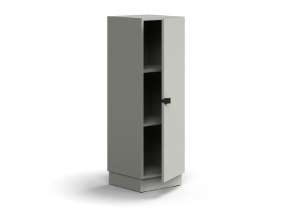 QBUS-Schrank, 2 Einlegeböden, mit Sockel, mit Griff, 1252x400x420 mm, hellgrau