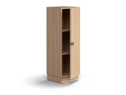 QBUS cabinet, 2 shelves, with plinth, with handle, 1252x400x420 mm, oak