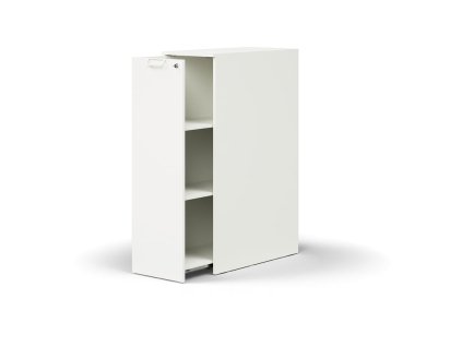 Lockable side cabinet QBUS, left, 1250x400x800 mm, white