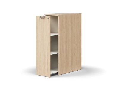 Zamykana szafka boczna QBUS lewa, 1250x400x800 mm, dąb