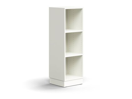 QBUS bookcase, 2 shelves, with plinth, 1252x400x400 mm, white