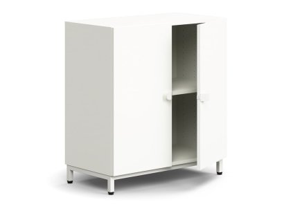 QBUS cabinet, 1 shelf, on legs, with handle, 868x800x420 mm, white