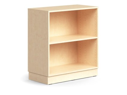 QBUS Bücherregal, 1 Regal, mit Sockel, 868x800x400 mm, Birke