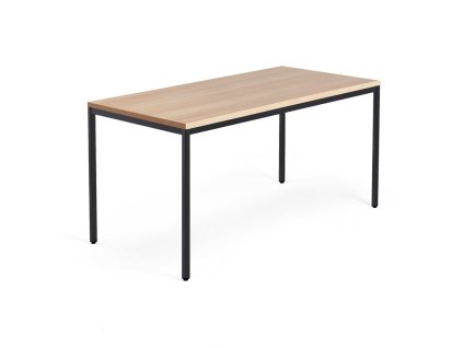 QBUS Büroschreibtisch, 1600x800 mm, Eiche/Schwarz