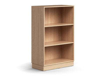QBUS bookcase, 2 shelves, with plinth, 1252x800x400 mm, oak