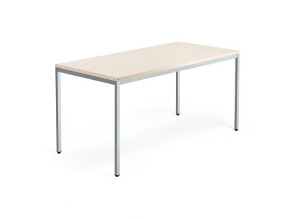 Office desk QBUS, 1600x800 mm, birch/silver