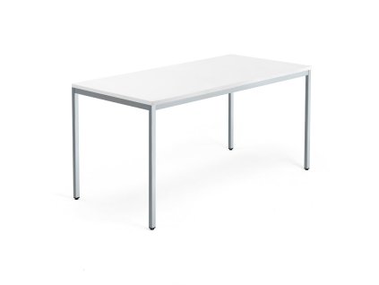 Büroschreibtisch QBUS, 1600x800 mm, weiß/silber
