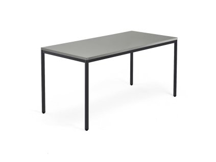 Kancelářský stůl QBUS, klasický rám, 1600x800 mm, černá, světle šedá