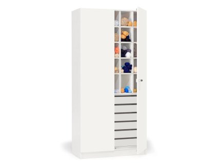 Szafka THEO z przegródkami i szufladami, 1000x470x2100 mm, biała