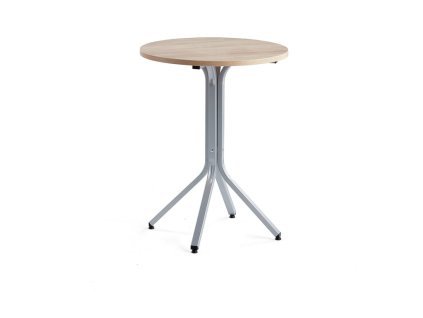 VARIOUS table, Ø700x900 mm, silver, oak