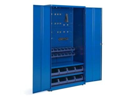 Workshop tool cabinet Supply with mech. with lock, 1900x1020x500 mm, blue