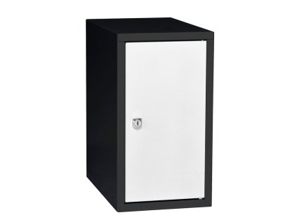 CUBE storage cabinet, black/white, 450x250x400 mm
