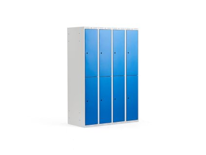 Wardrobe CLASSIC, 4 sections, 8 doors, blue