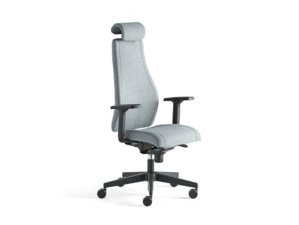 LANCASTER office chair, high back, blue-grey