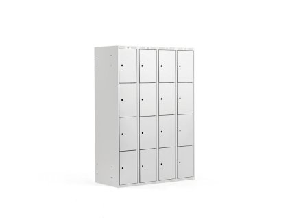 Wardrobe CLASSIC, 4 sections, 16 compartments, gray