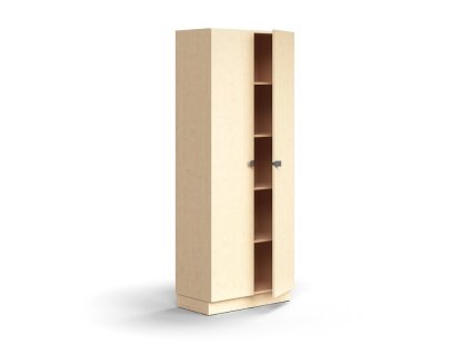 QBUS cabinet, 4 shelves, with plinth, with handle, 2020x800x420 mm, birch