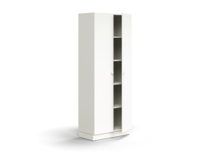 Szafka QBUS, 4 półki, z cokołem, z uchwytem, ​​2020x800x420 mm, biała