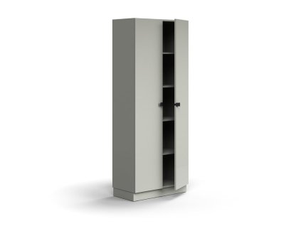 QBUS cabinet, 4 shelves, with plinth, with handle, 2020x800x420 mm, light gray