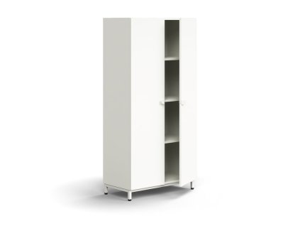 Szafka QBUS, 3 półki, na nogach, z uchwytem, ​​1636x800x420 mm, biała