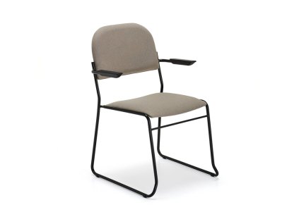 Conference chair DAWSON, with armrests, beige/black