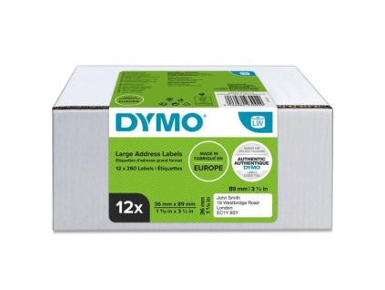 Etykiety samoprzylepne Dymo LW 89x36mm adresowane duże białe 3120 szt