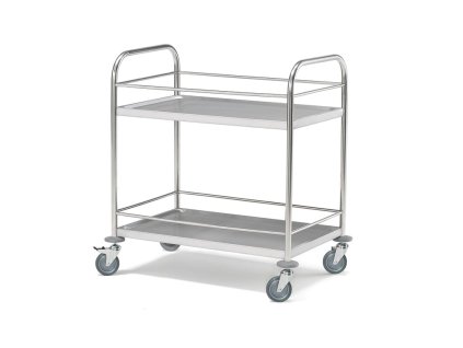 METRO stainless steel cart, 2 shelves with side frame, 845x525 mm