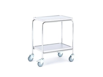 Stainless steel cart CONVOY, 2 shelves, load capacity 150 kg, 600x400 mm